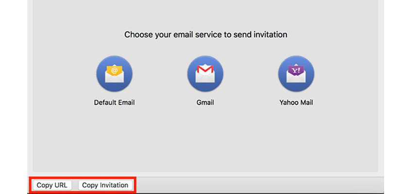 Invite Melalui Copy URL atau Copy Invitation