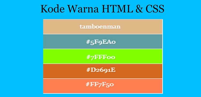 Kode Warna CSS dan HTML