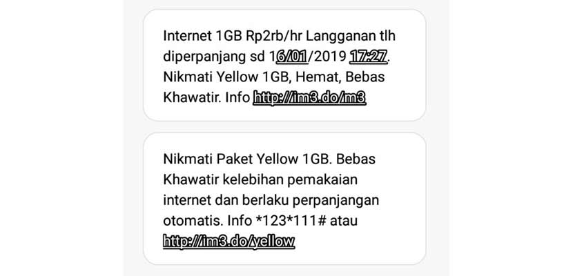 Lupa UNREG Langganan Paket Data Indosat
