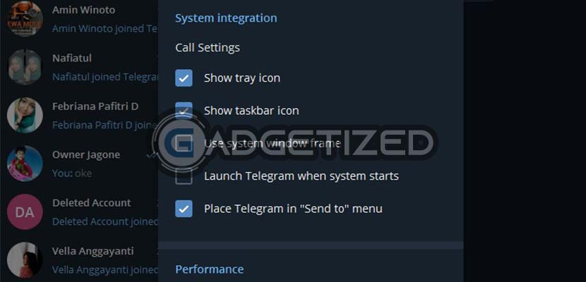 Aktifkan Place Telegram in Send To menu