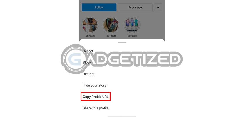 Copy Link Akun Instagram