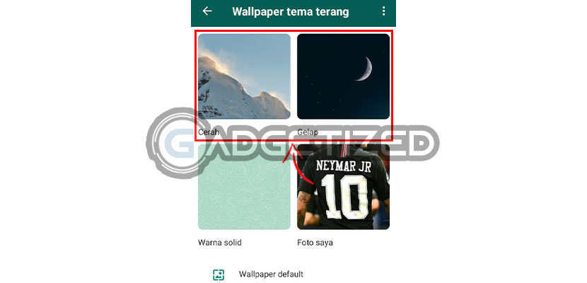 Tentukan Wallpaper WhatsApp