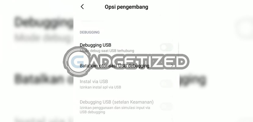 USB Debugging Opsi Pengembang Xiaomi