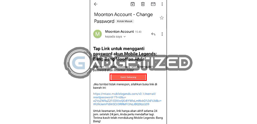 Buka Link Ganti Password Akun Moonton