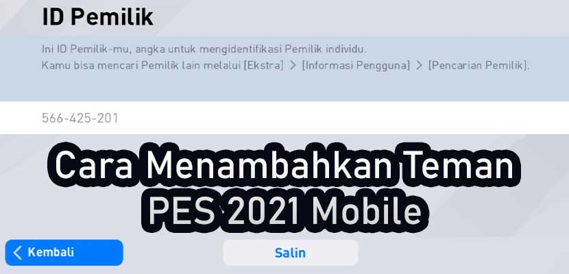 Cara Menambahkan Teman di PES 2021 Mobile