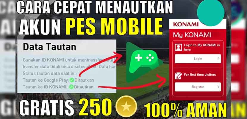 Cara Menghubungkan ID Konami PES Mobile Berhadiah Koin MyClub!!