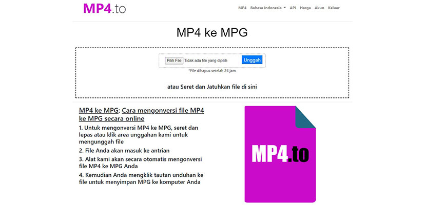 MP4.to Convert Video MP4 ke MPG